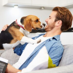 man with dog