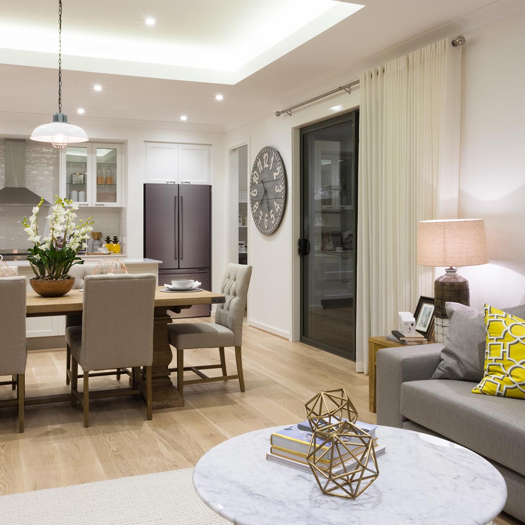 living room and dining room