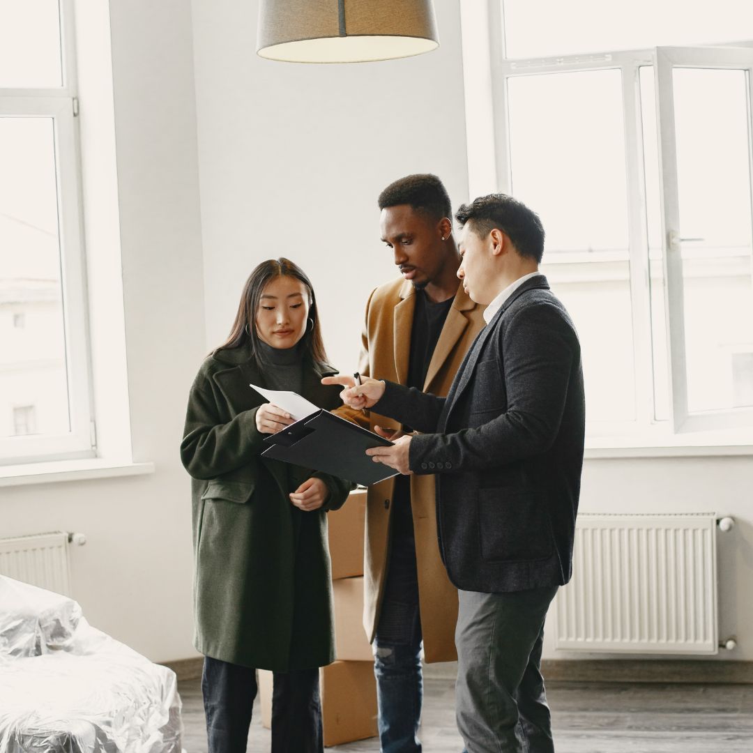 young couple touring rental home