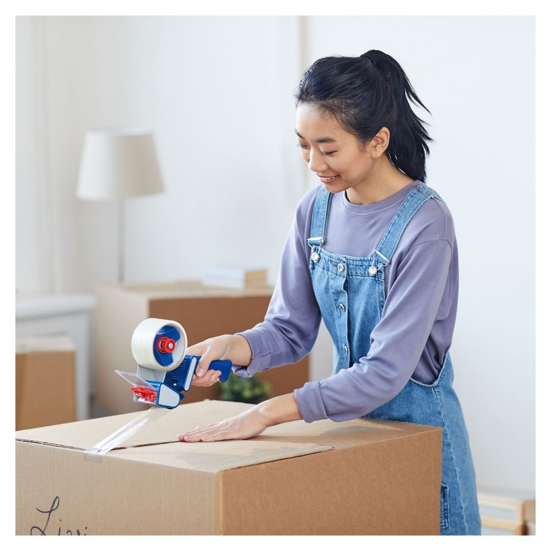 woman packing for move