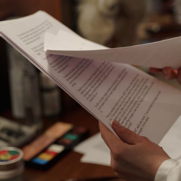 Person reading a document
