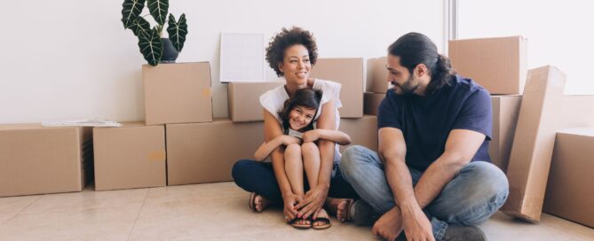 Happy Family in their new appartment