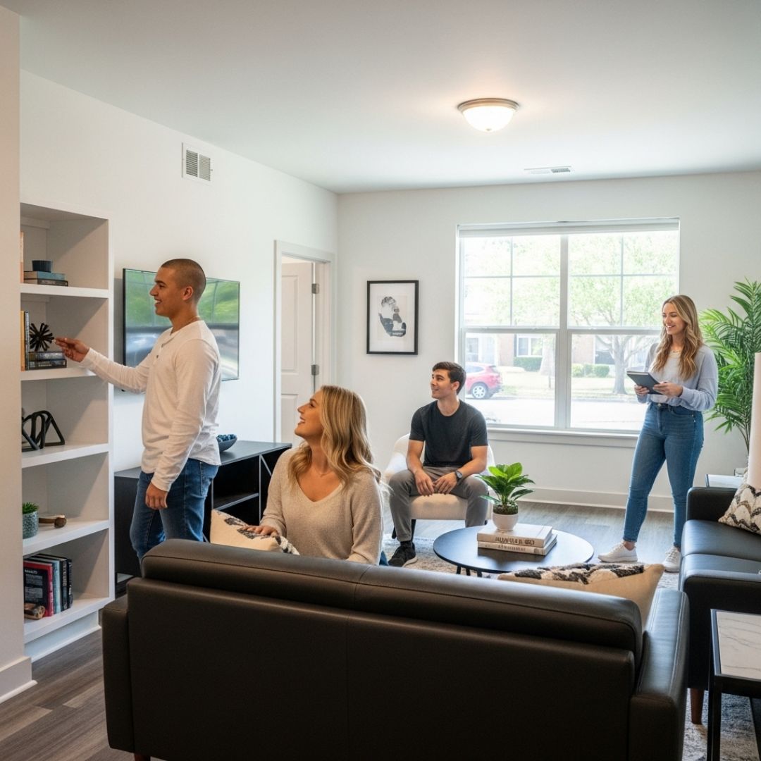 touring an apartment