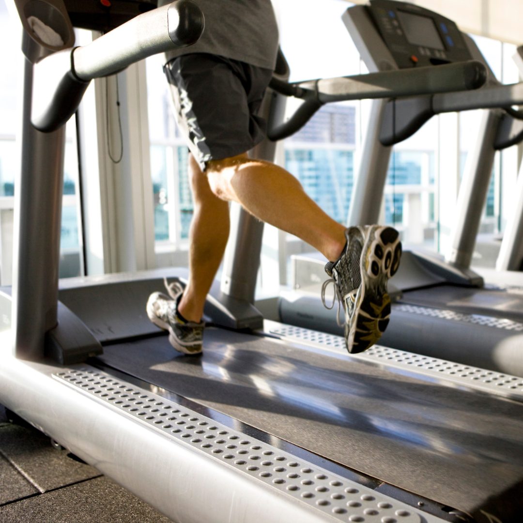 man running on a treadmill