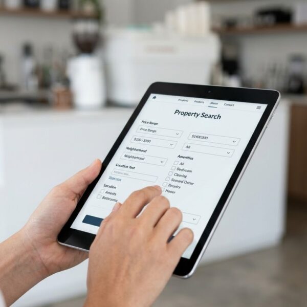 Looking for apartments on an Ipad.